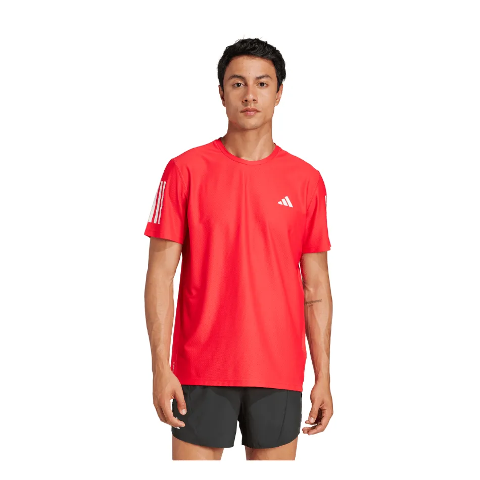 Adidas Herren Own The Run B T-Shirt in Reinem Rubin SS25