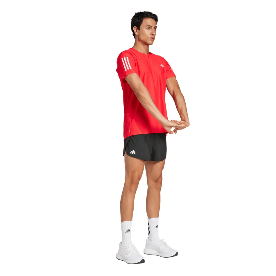 Adidas Herren Own The Run B T-Shirt in Reinem Rubin SS25