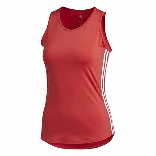 adidas Damen 3-Streifen Scoop Tanktop, Glored/Weiß, M Nike Bekleidung