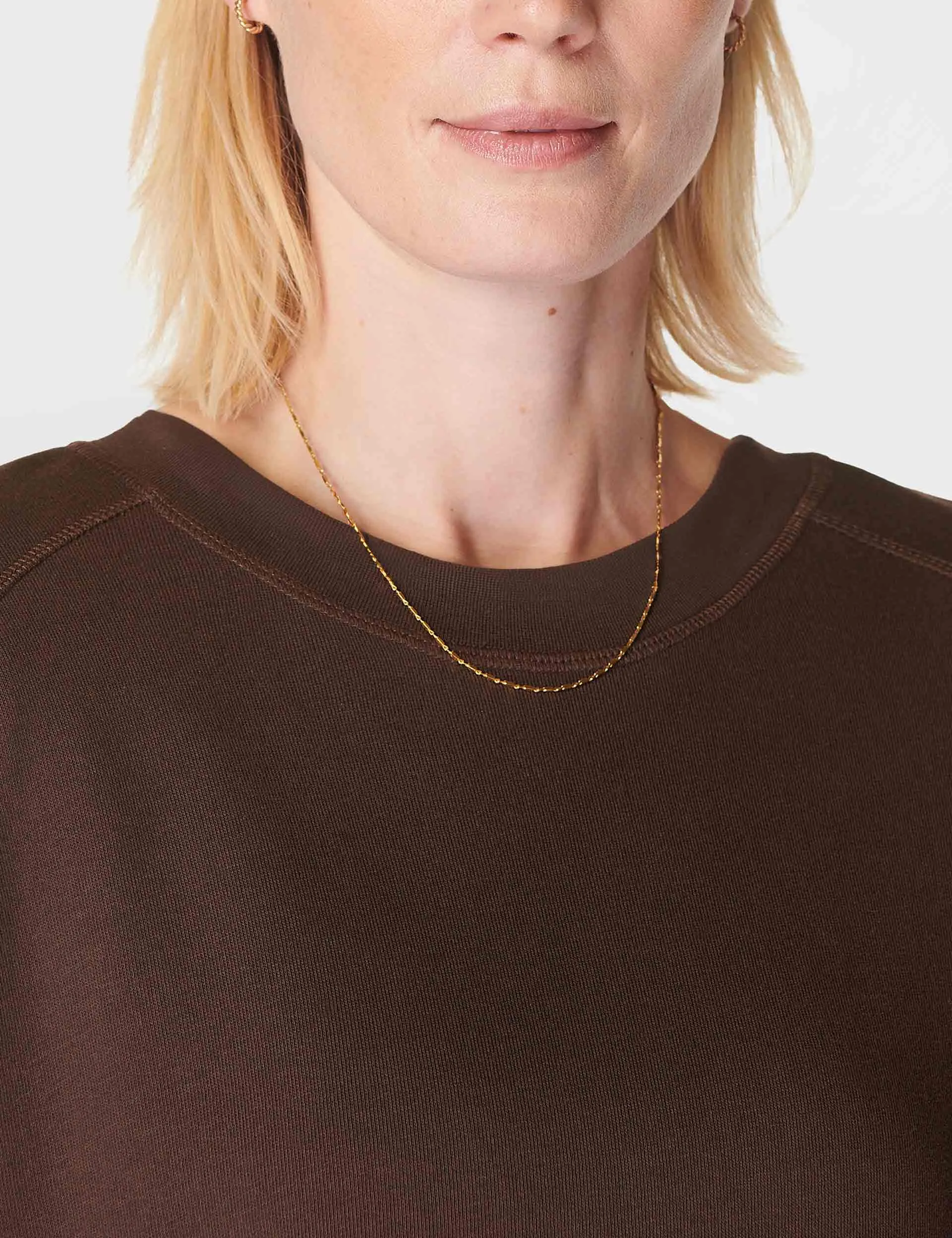 After Class Crop Sweatshirt - Kakao Braun