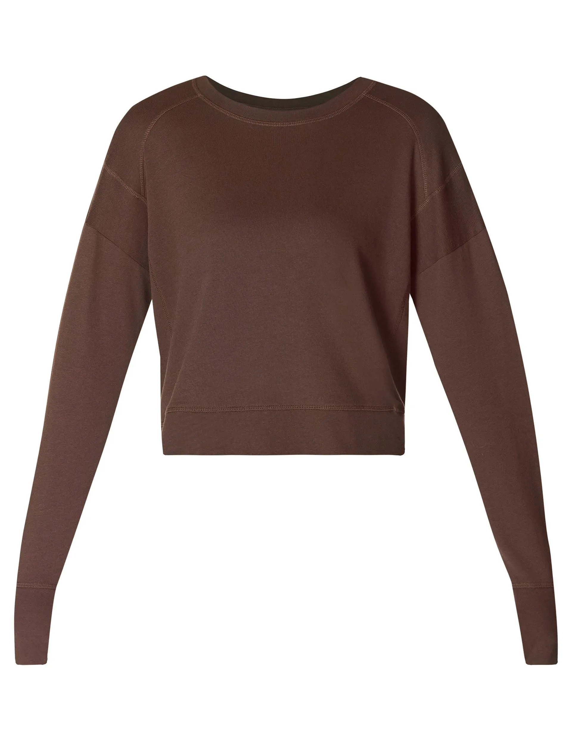 After Class Crop Sweatshirt - Kakao Braun