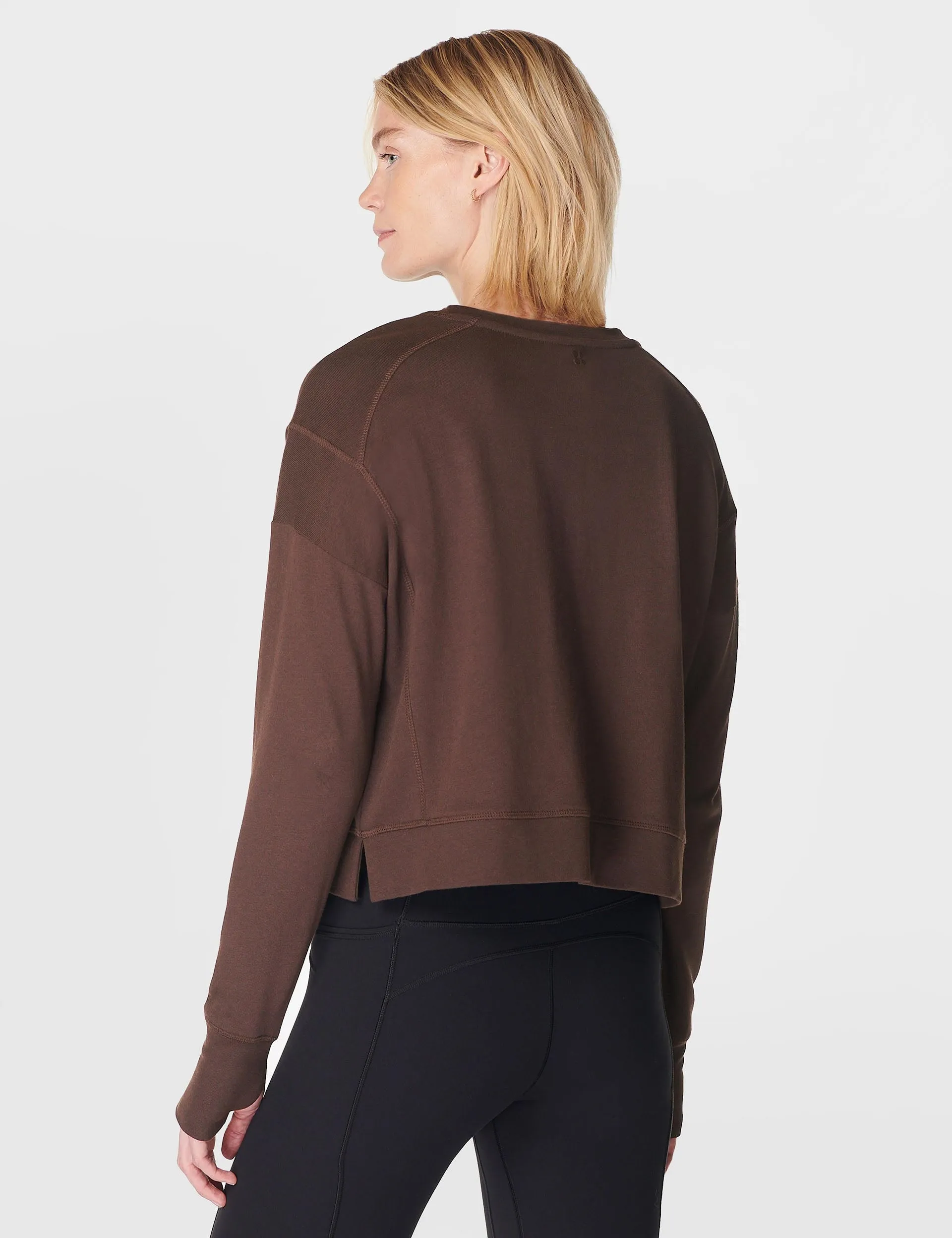 After Class Crop Sweatshirt - Kakao Braun