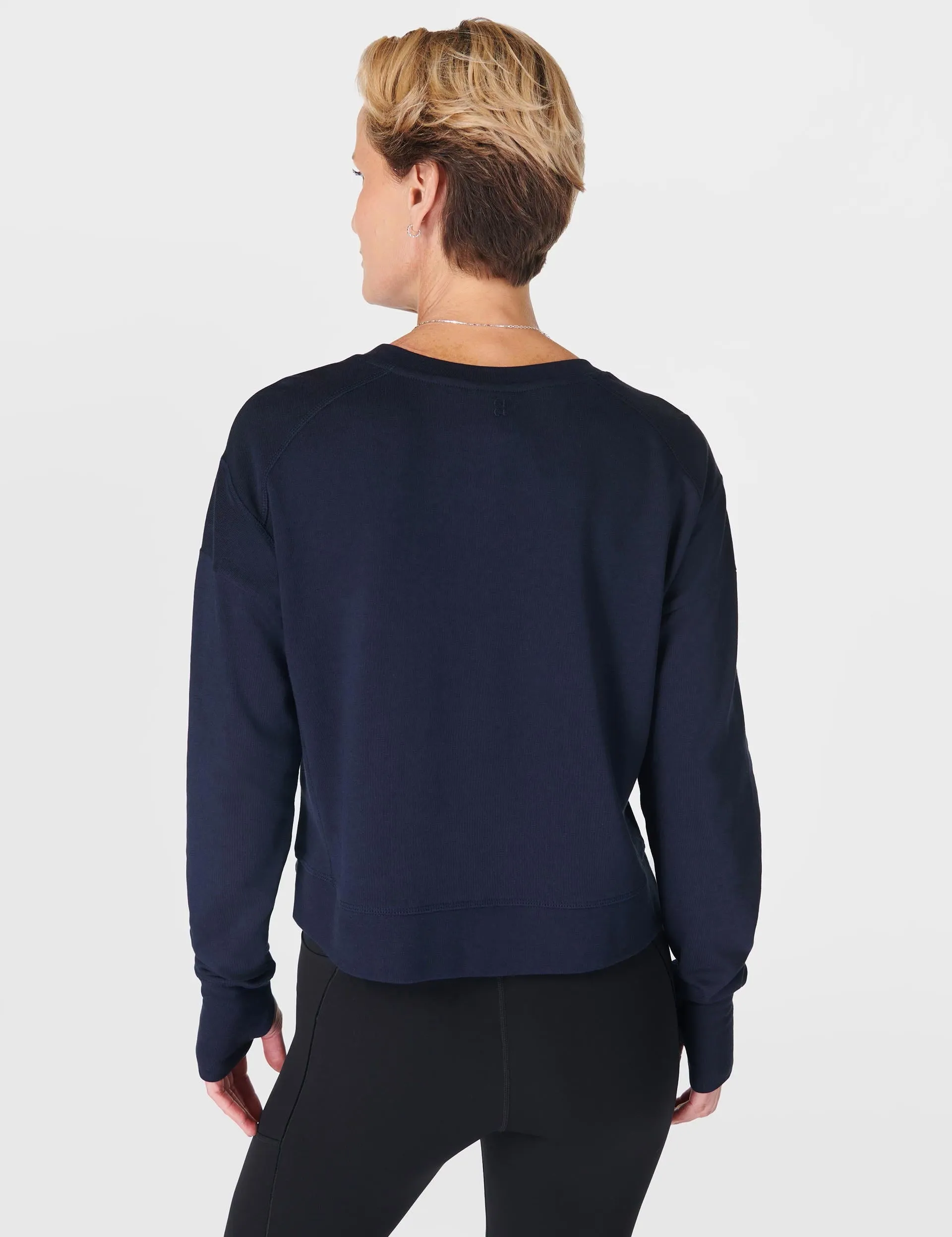 After Class Crop Sweatshirt - Marineblau