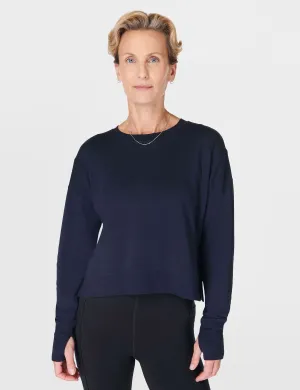 After Class Crop Sweatshirt - Marineblau