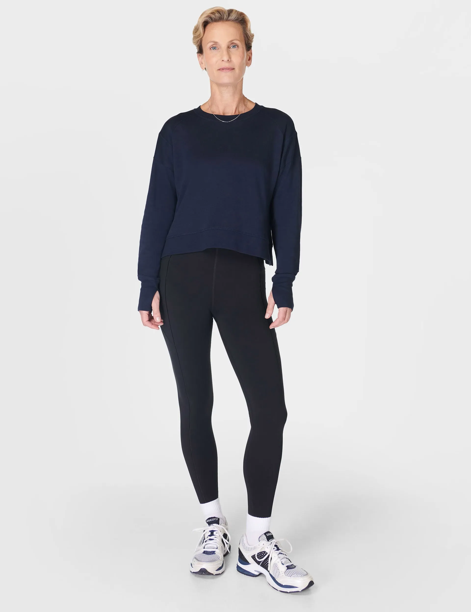 After Class Crop Sweatshirt - Marineblau