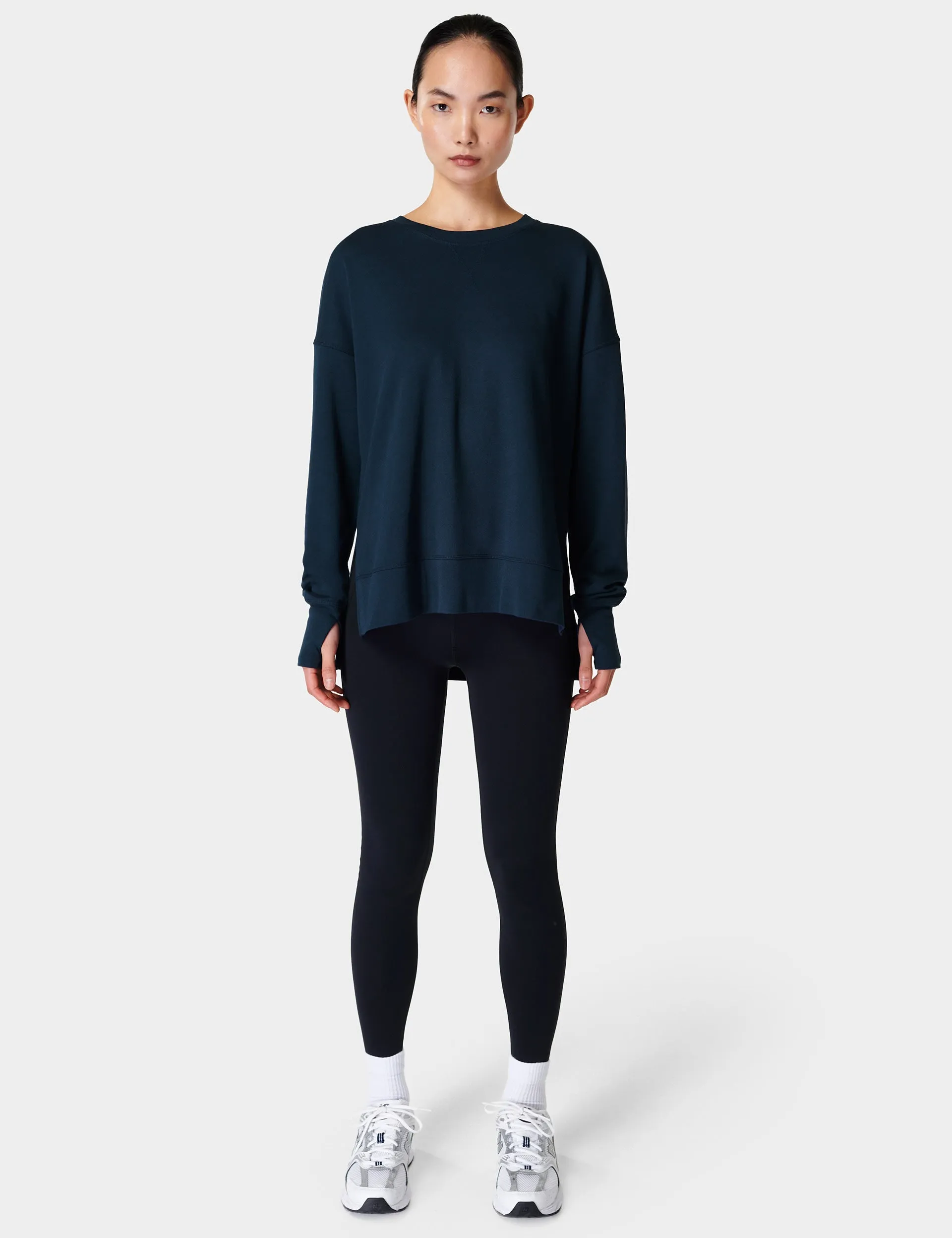 After Class Longline Sweatshirt - Marineblau
