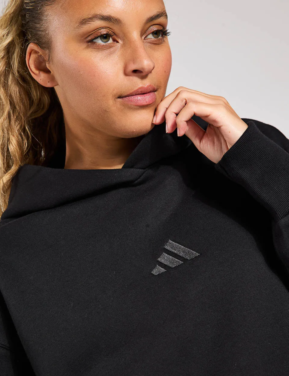 ALL SZN Fleece lockere Kapuzenjacke - Schwarz