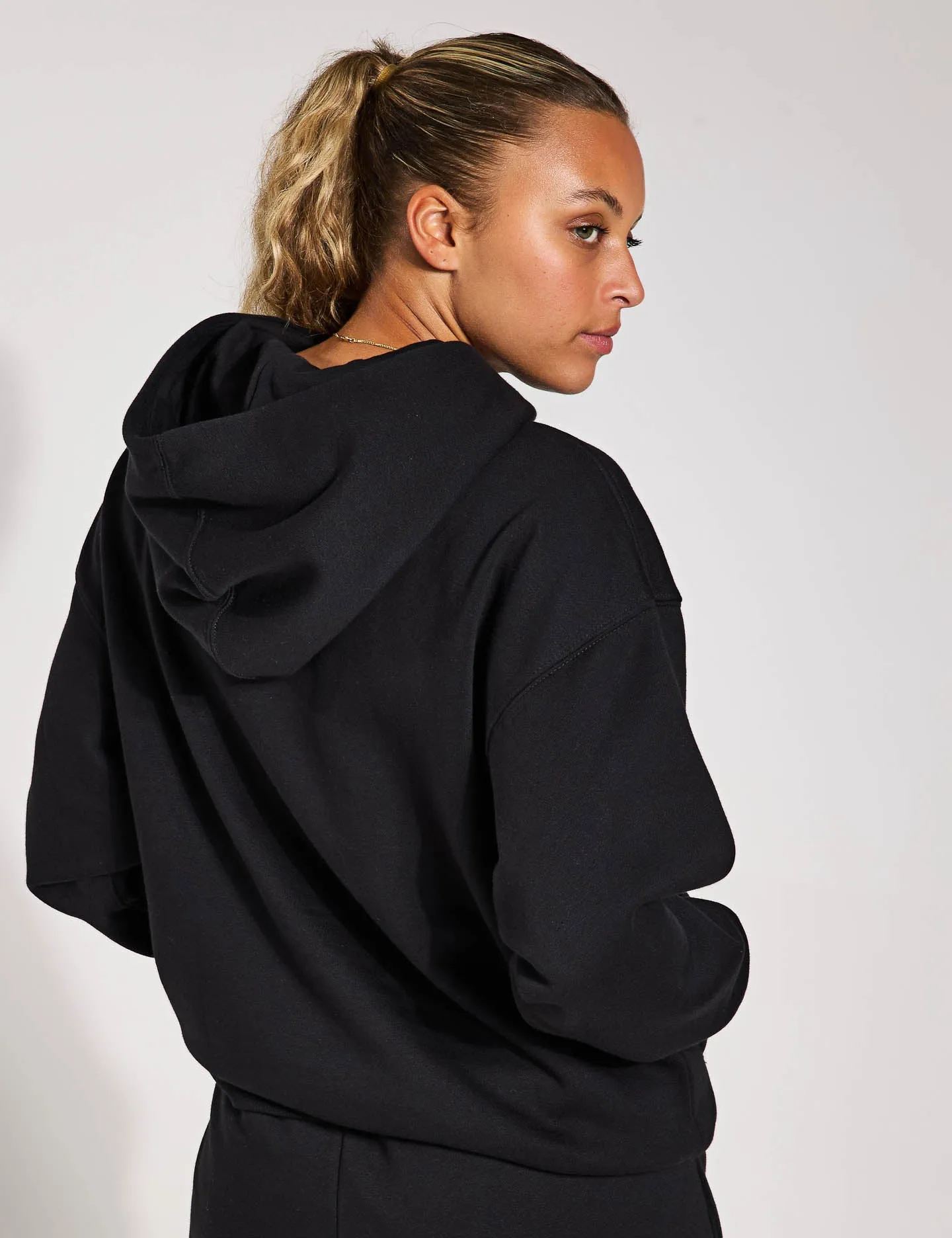 ALL SZN Fleece lockere Kapuzenjacke - Schwarz