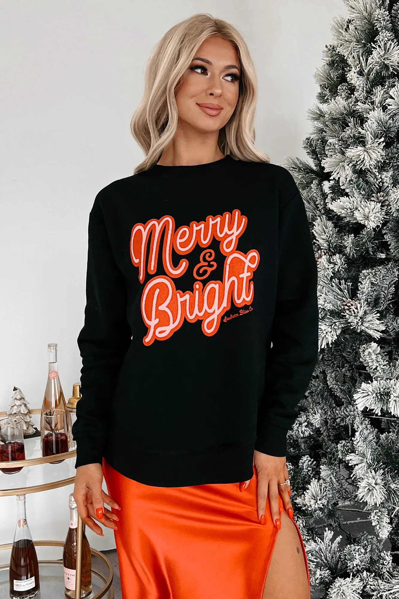 Immer "Fröhlich Und Strahlend" Grafik-Sweatshirt (Schwarz)