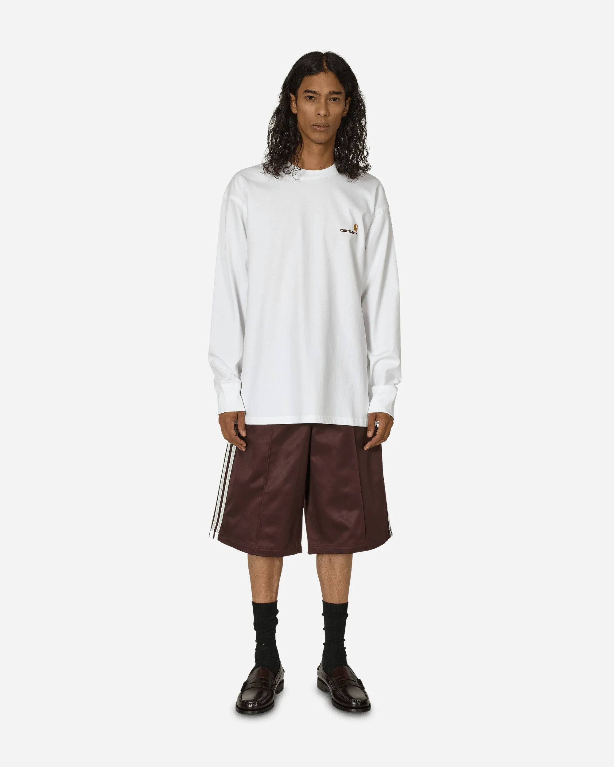 Amerikanisches Script Langarm T-Shirt Weiß