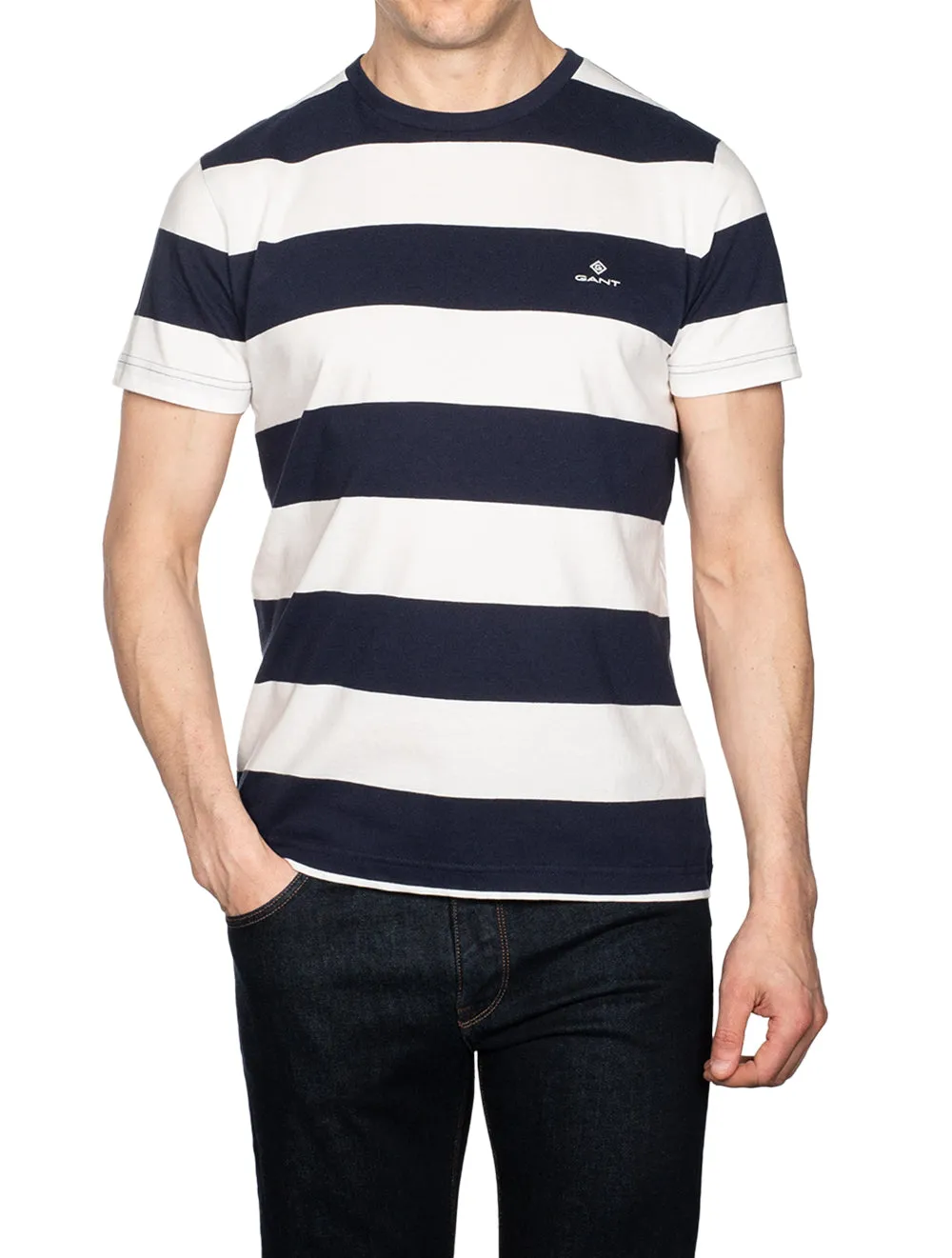 Barstripe Kurzarm-T-Shirt Eierschale