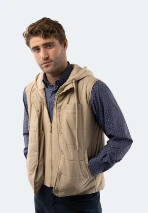 Beige Kapuzenweste