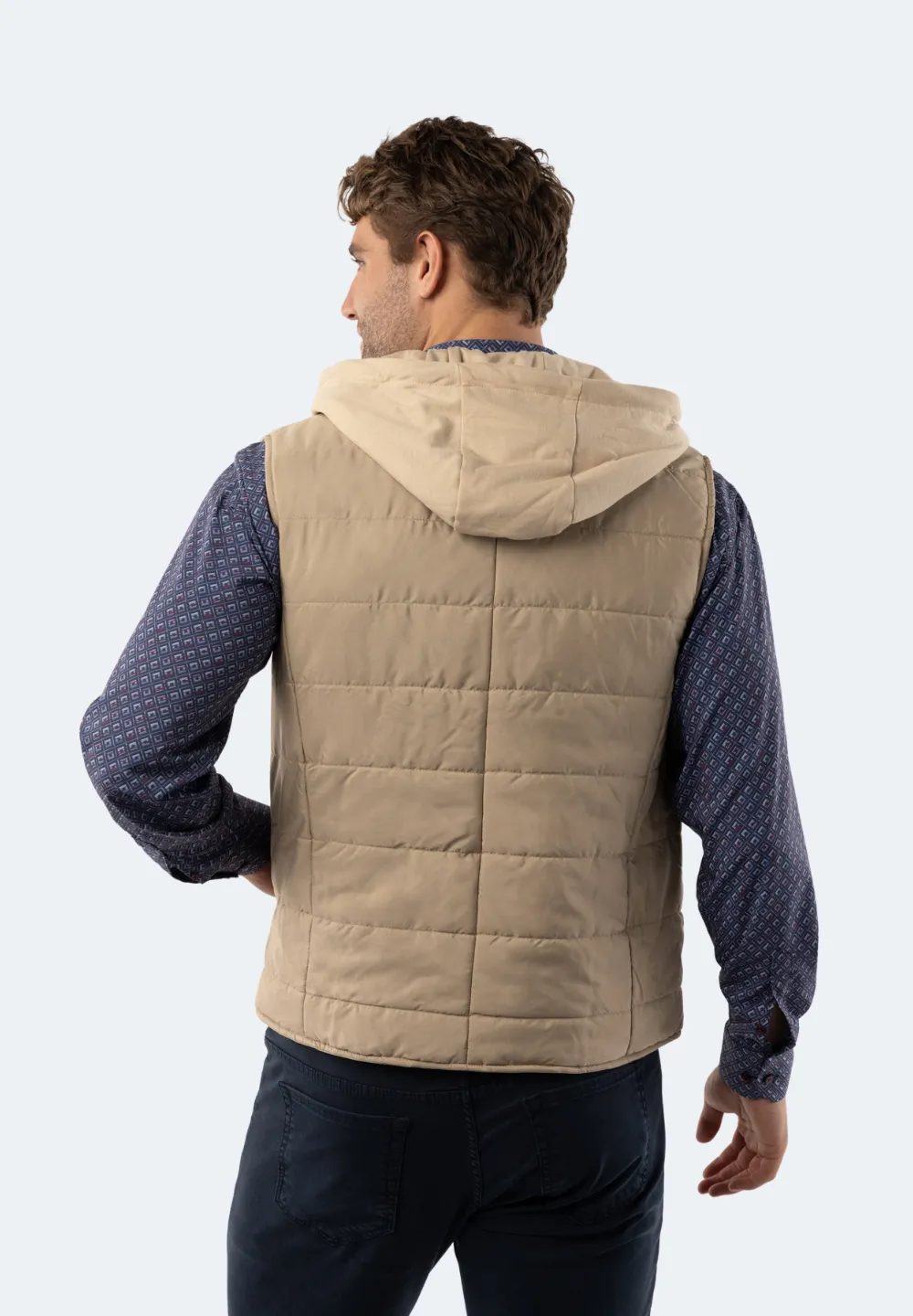 Beige Kapuzenweste
