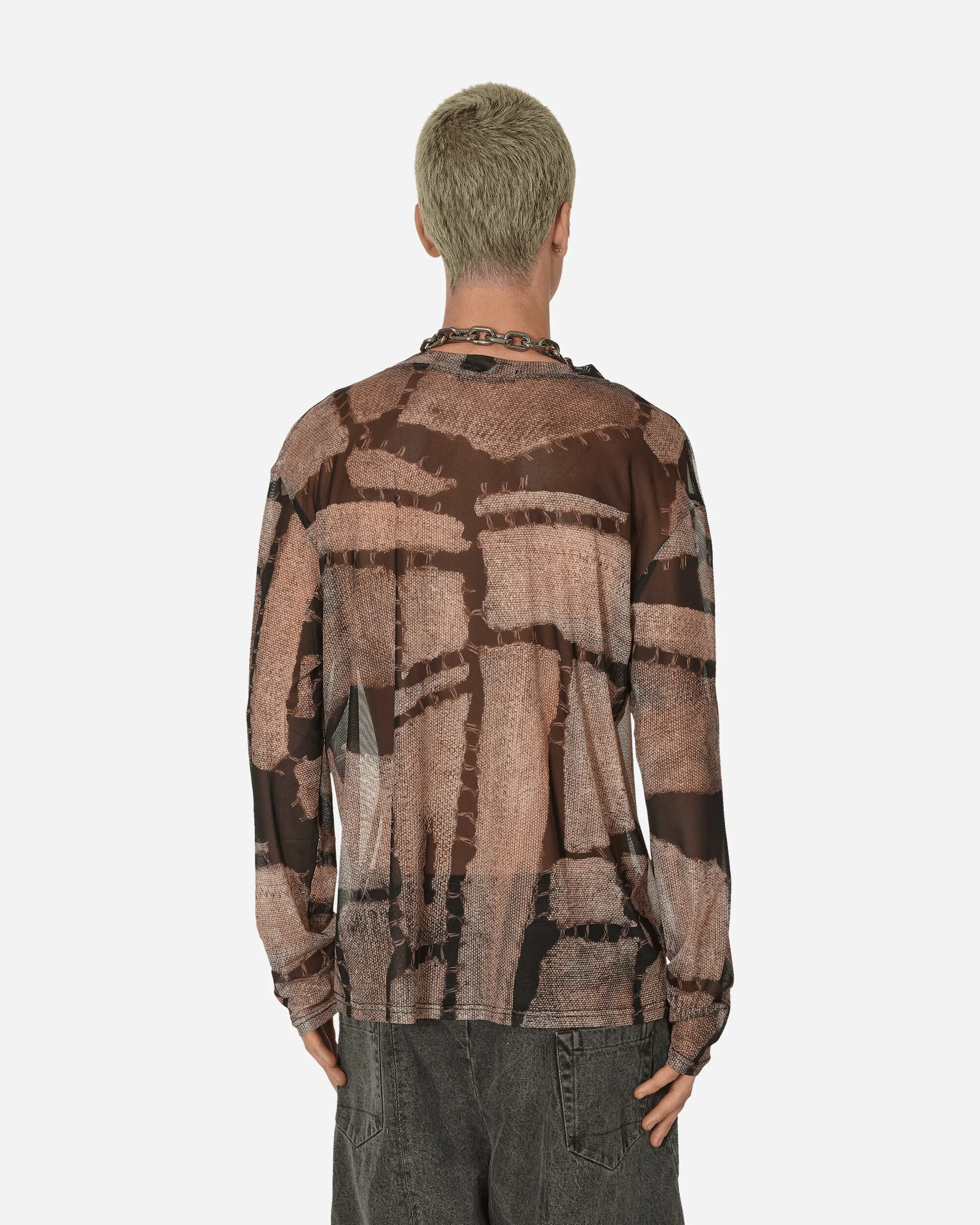 Ben Mesh Langarm-T-Shirt Rost