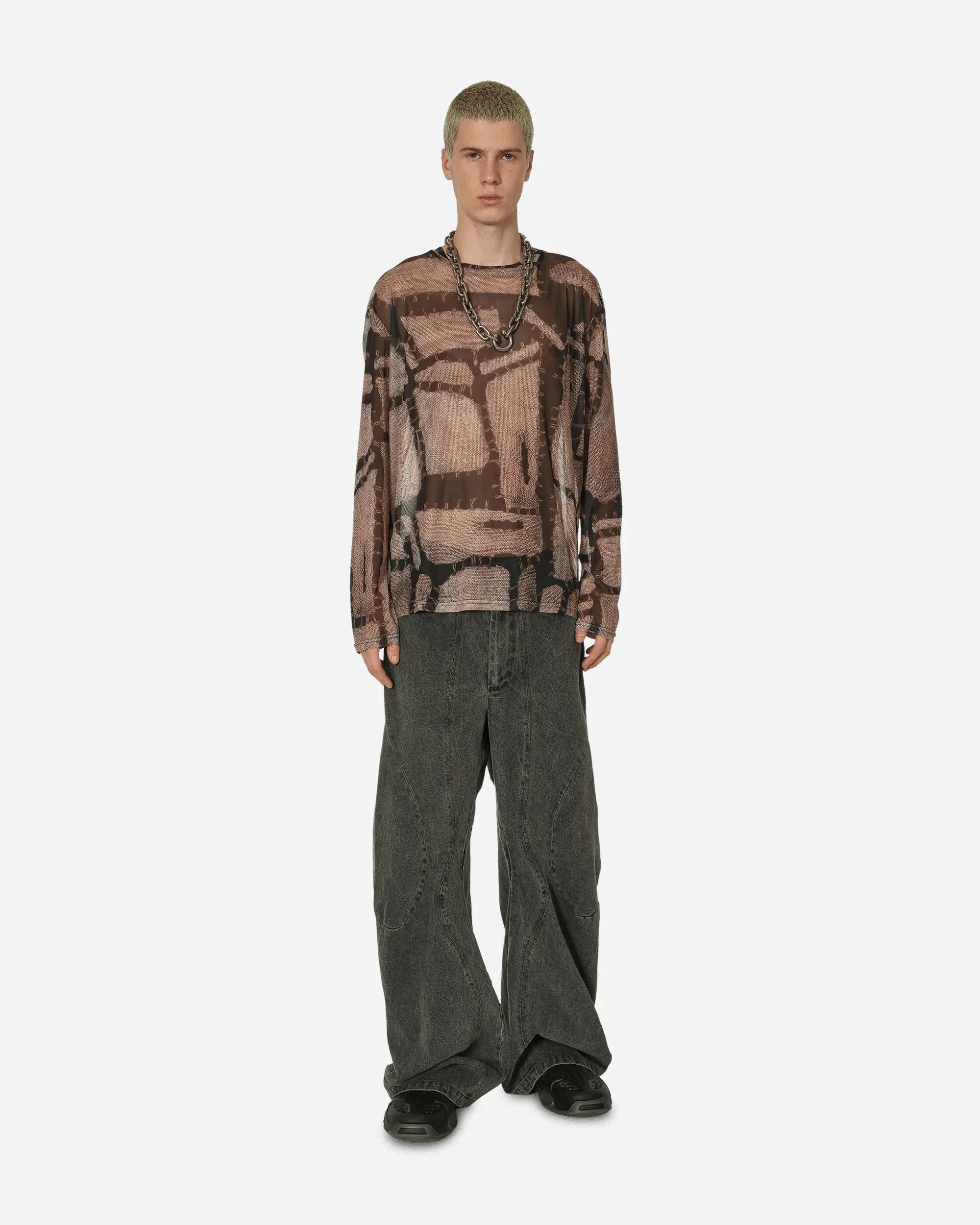 Ben Mesh Langarm-T-Shirt Rost