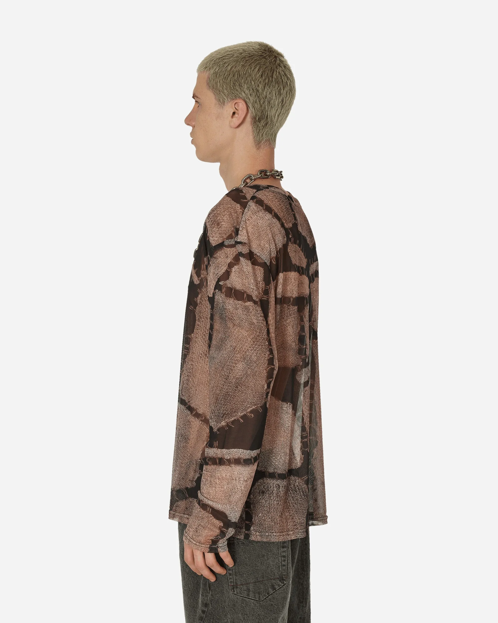 Ben Mesh Langarm-T-Shirt Rost