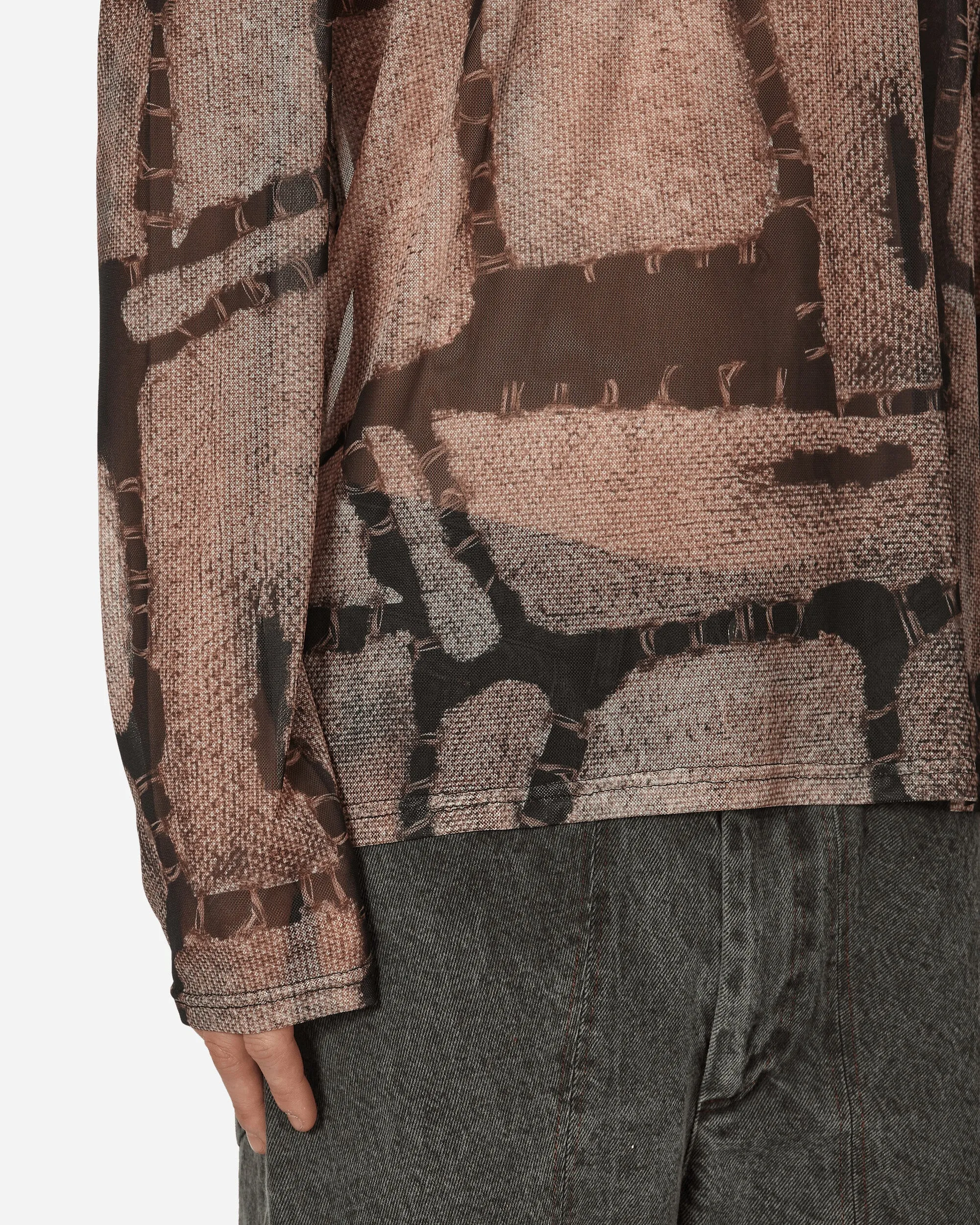 Ben Mesh Langarm-T-Shirt Rost