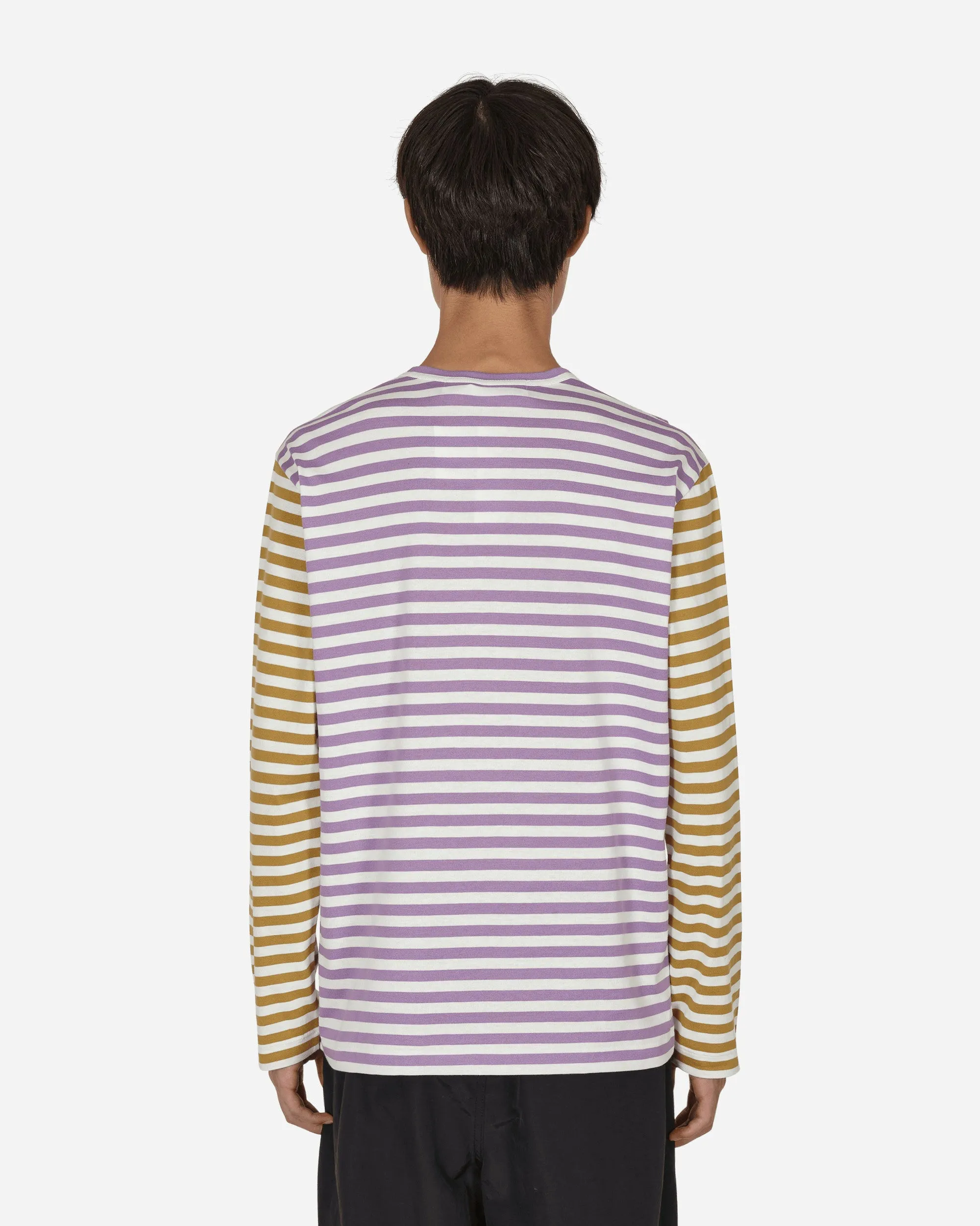 Zweifarbiges Streifen-Langarmshirt Lila