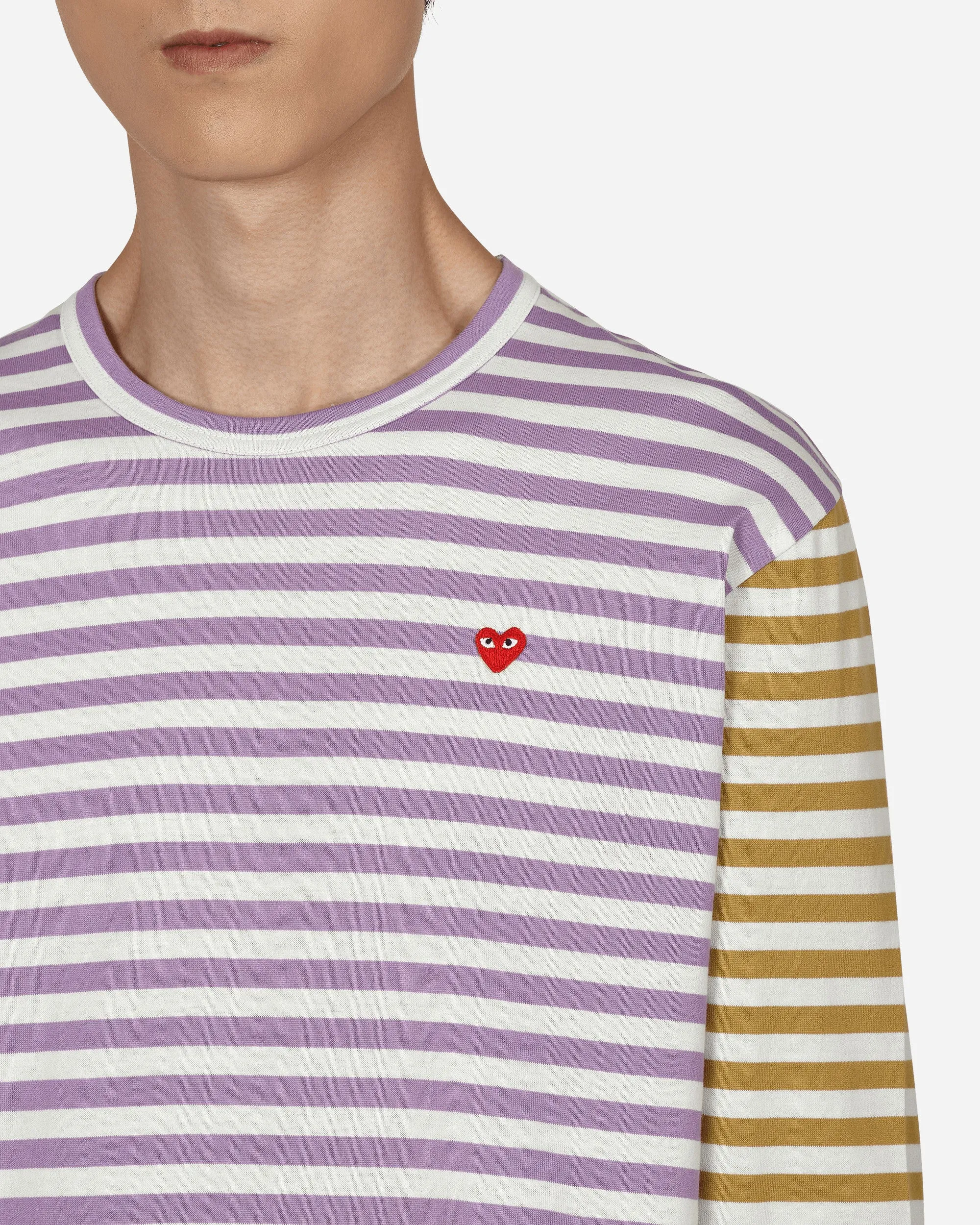 Zweifarbiges Streifen-Langarmshirt Lila