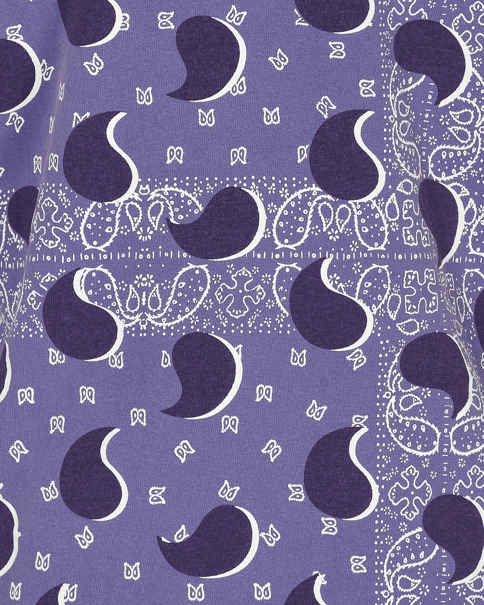 Großes Paisley Langarm-T-Shirt Blau