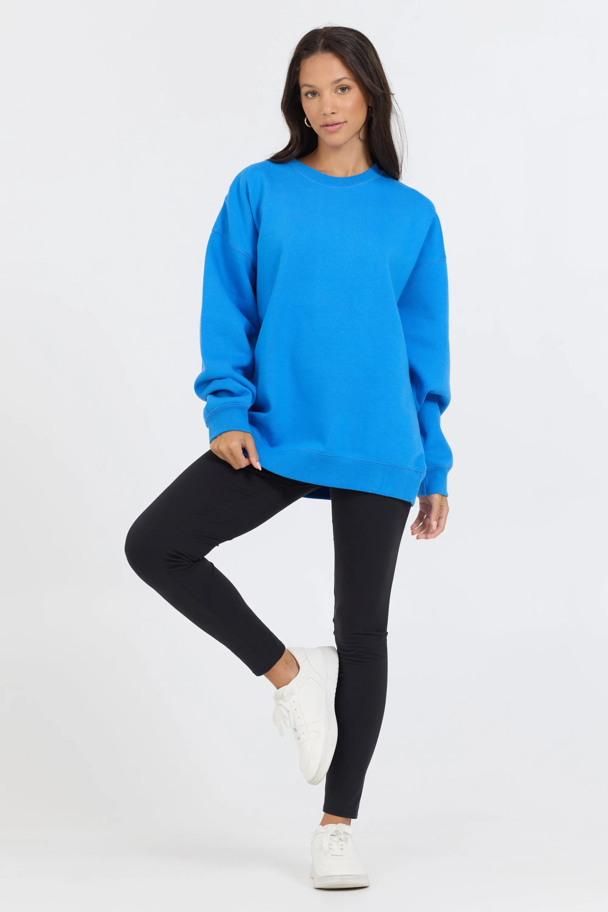 Blauer Proweave Rundhalspullover