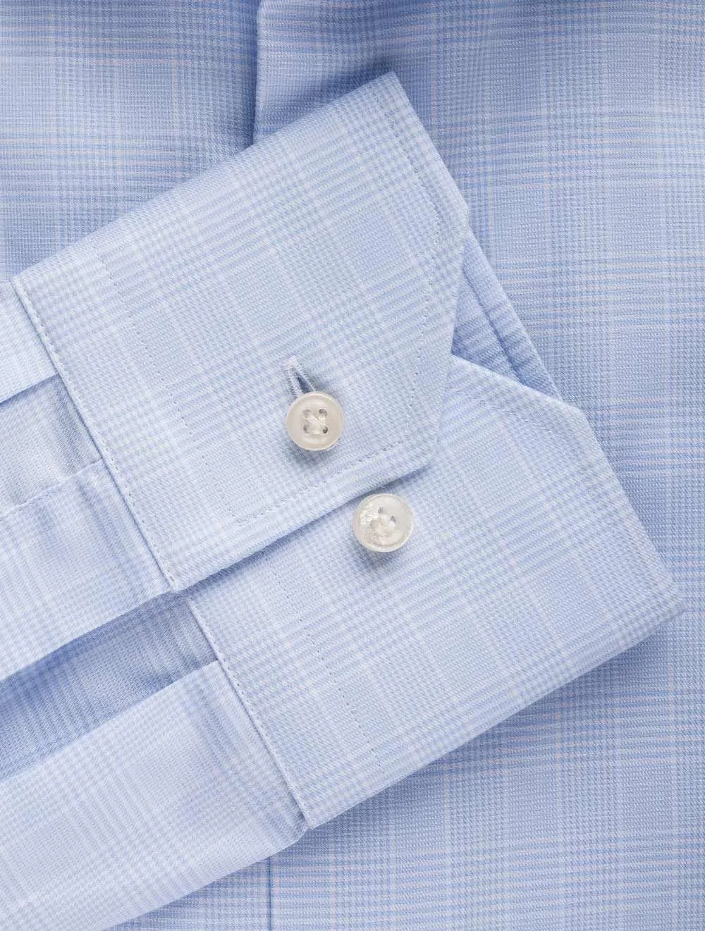 Blaues Self Check Classic Fit Hemd Blau/maßgeschneidert