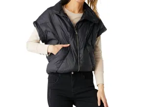 Brooke Cropped Puffer Weste In Schwarz