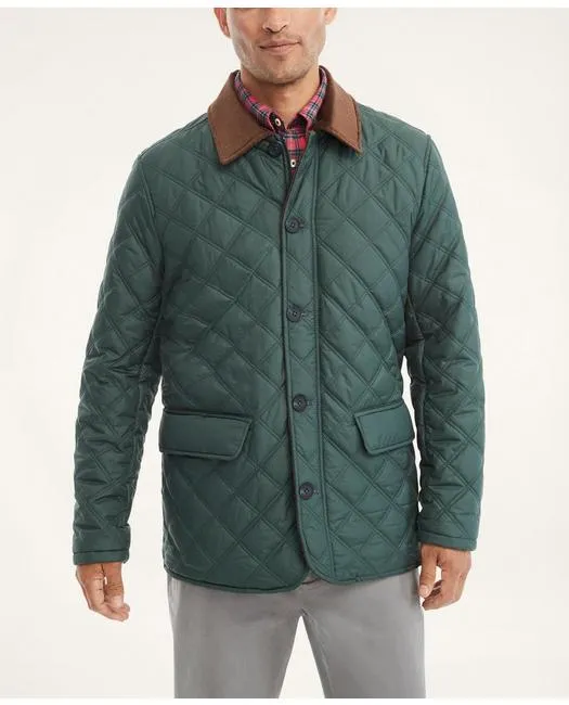 Brooks Brothers Herren Diamond Steppjacke in Grün für Große & Hohe Brooks Brothers