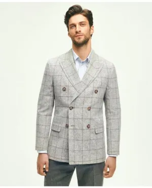 Brooks Brothers Herren Klassisch geschnittener Melange-Doppelreiher Sportmantel aus Merinowolle Grau Brooks Brothers