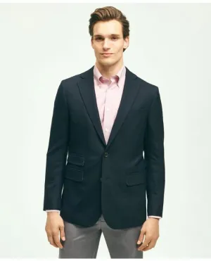 Brooks Brothers Herren Klassisch geschnittener Stretch-Woll-Hopsack-Blazer Marineblau Brooks Brothers