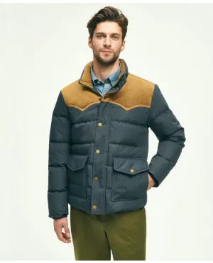 Brooks Brothers Herren Daunen-Denim-Pufferjacke Dunkelblau Brooks Brothers