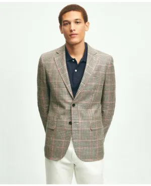 Brooks Brothers Herren Milano Slim-Fit Woll-Seide-Leinen Karo Hopsack Sportjacke Mehrfarbig Brooks Brothers