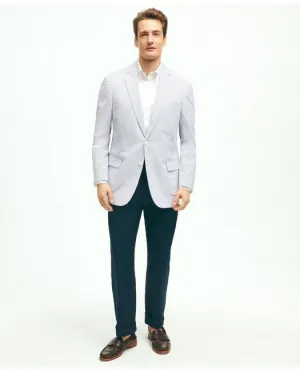 Brooks Brothers Herren Regent Classic-Fit Stretch Baumwolle Seersucker Sportjacke Blau Brooks Brothers