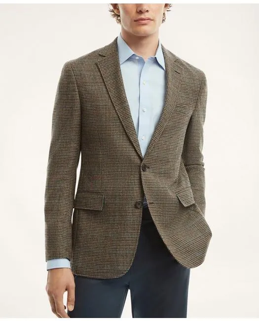 Brooks Brothers Herren Regent Regular-Fit Lambswool Multi-Check Sportmantel Braun Brooks Brothers