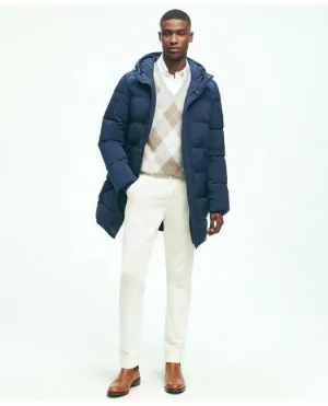 Brooks Brothers Herren Tech Kapuzen-Daunen-Puffer-Parka Jacke Marine Brooks Brothers
