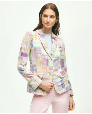 Brooks Brothers Damen-Baumwoll-Madras-Jacke Pink Brooks Brothers