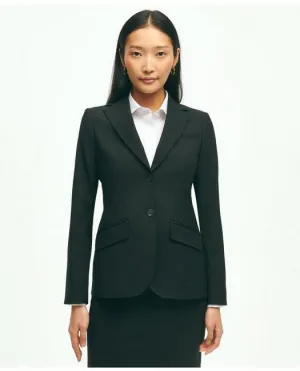 Brooks Brothers Damen Die Essentielle Stretch-Wolljacke Schwarz Brooks Brothers