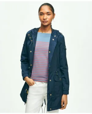 Brooks Brothers Damen wasserdichte Anorak-Jacke mit Kapuze in Marineblau Brooks Brothers