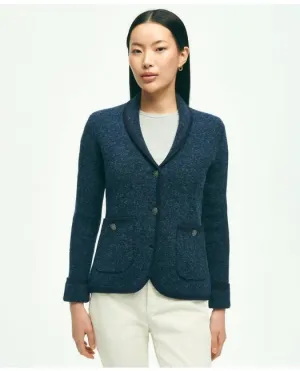 Brooks Brothers Damen Woll-Schalkragen Strickjacke Marineblau Brooks Brothers