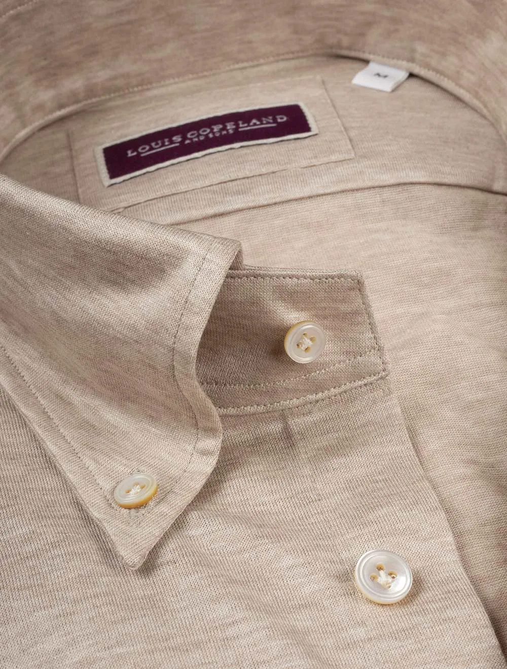 Buttondown Stretch Hemd Beige