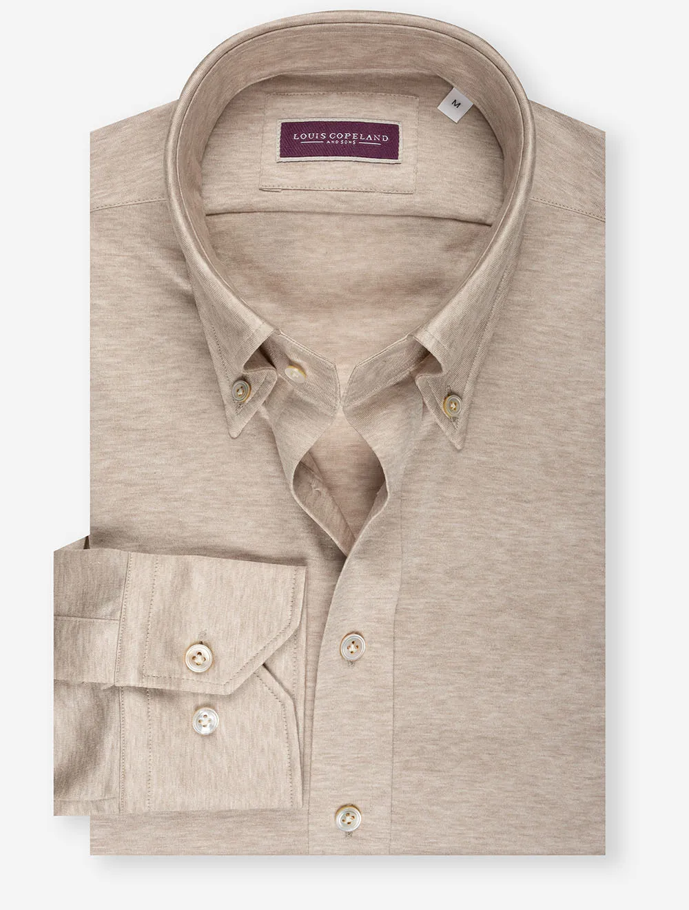 Buttondown Stretch Hemd Beige