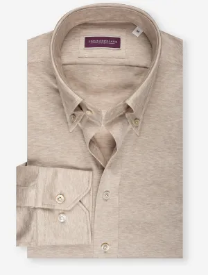 Buttondown Stretch Hemd Beige