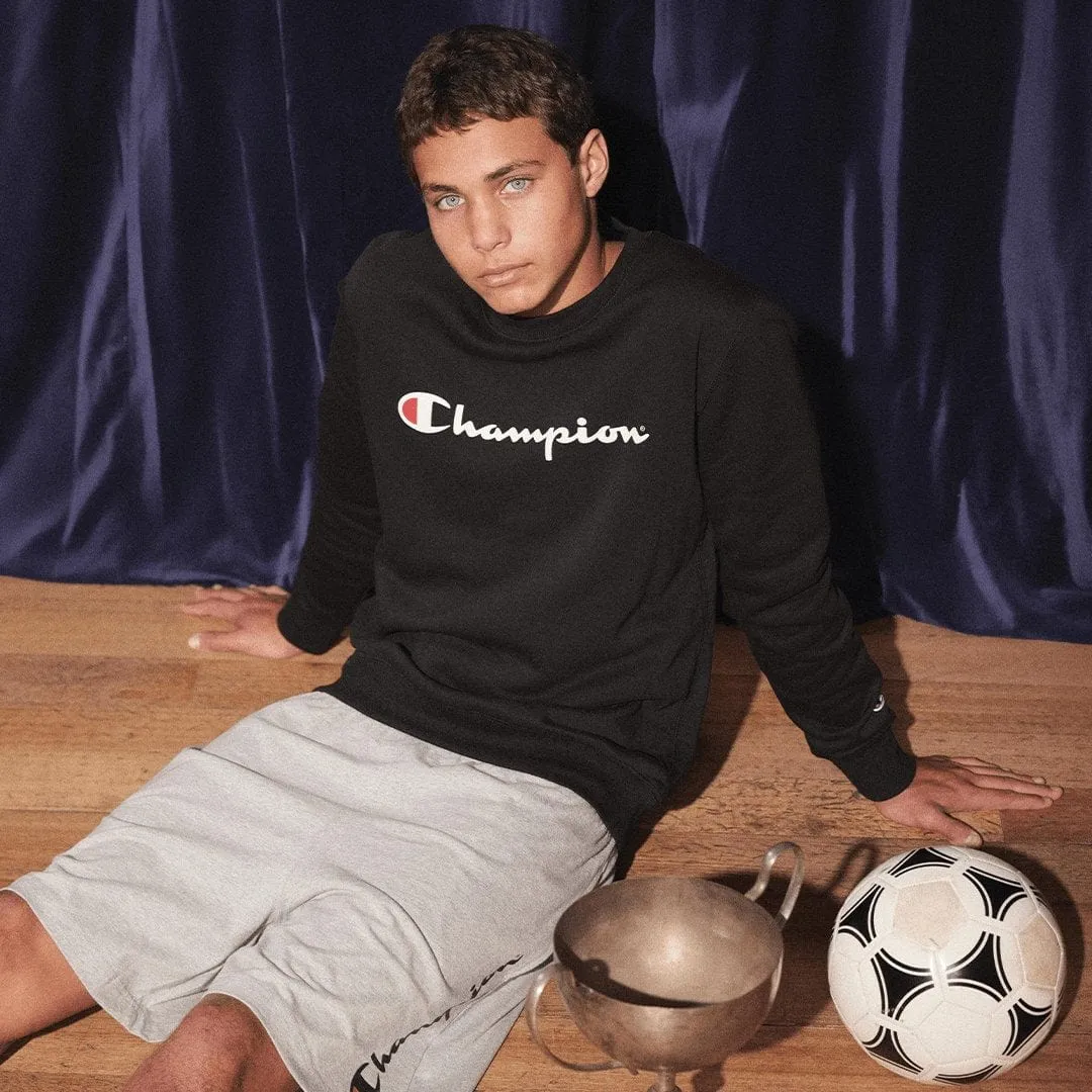 CHAMPION MÄNNER SCRIPT SCHWARZES CREW SWEATSHIRT