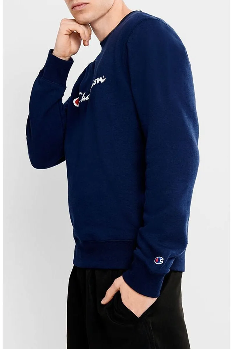 CHAMPION MÄNNER SCRIPT NAVY CREW SWEATSHIRT