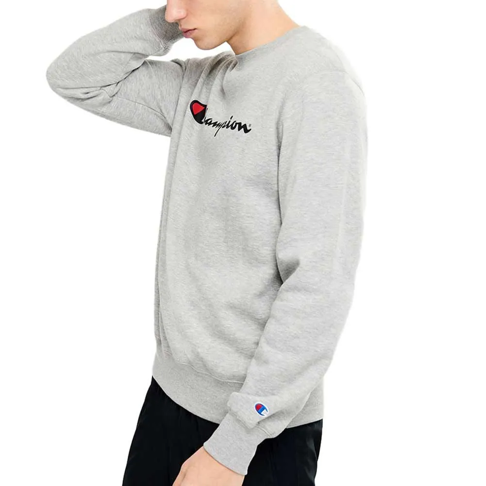 CHAMPION MEN'S SCRIPT OXFORD GRAU CREW SWEATSHIRT