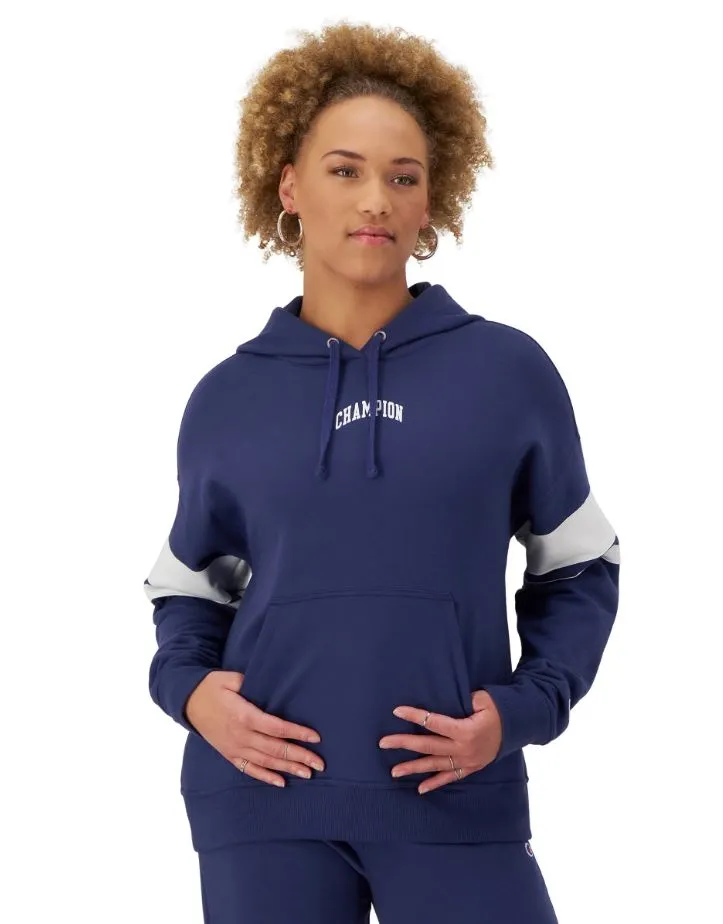 Champion W Powerblend Hoodie mit Streifenärmeln