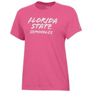 Champion Damen Florida State Seminoles Kurzarm T-Shirt - Pink Champion Kleidung Damen
