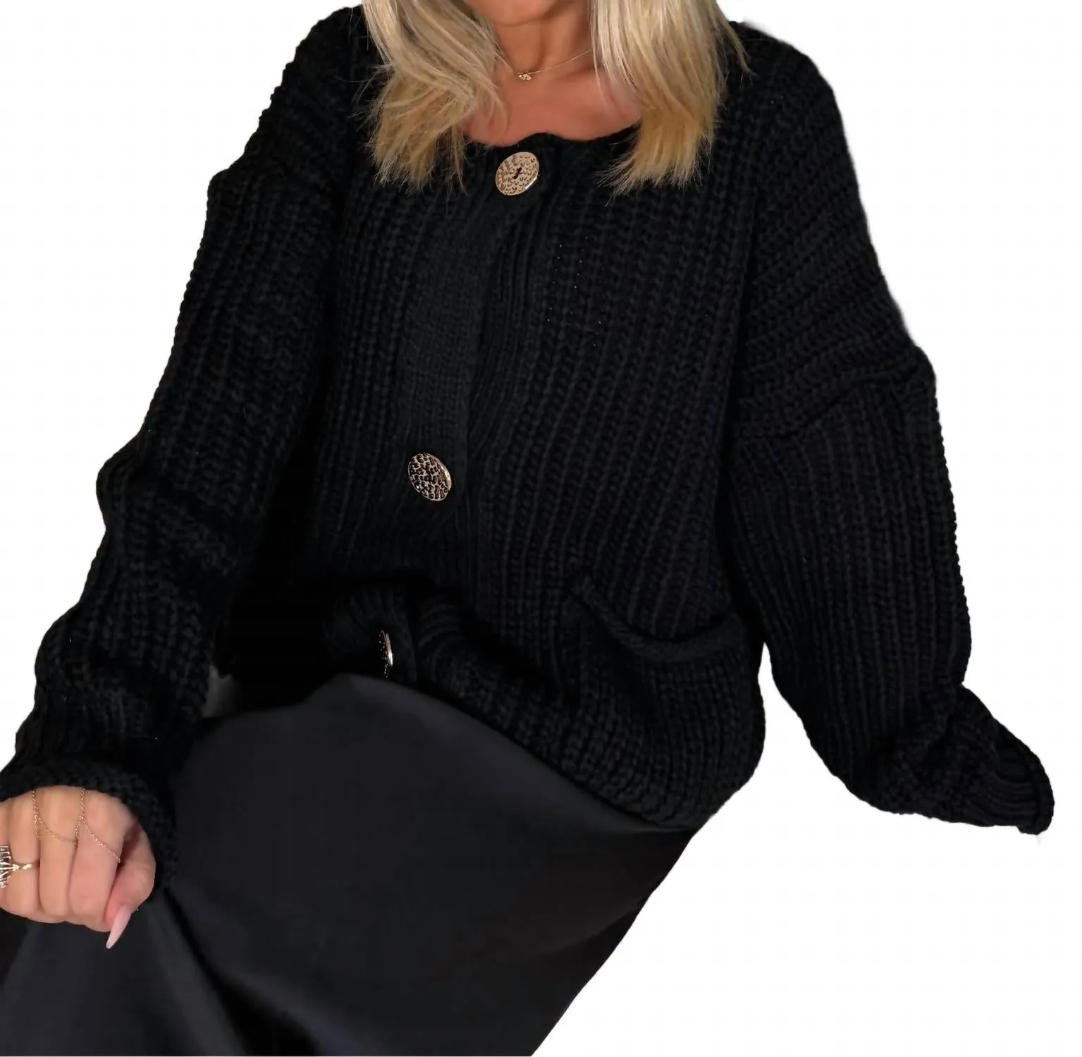 Dicker Pullover in Schwarz