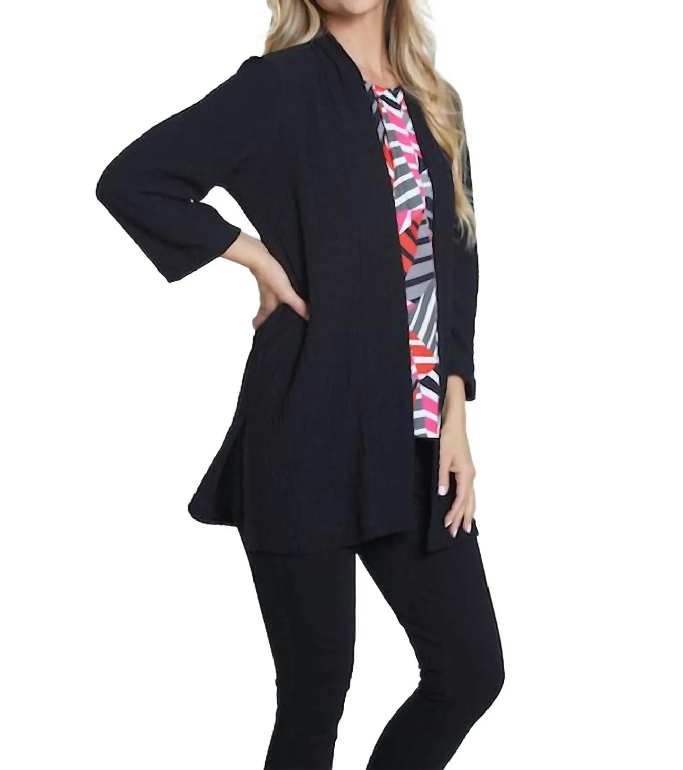 Cifron Kimono-Cardigan in Schwarz