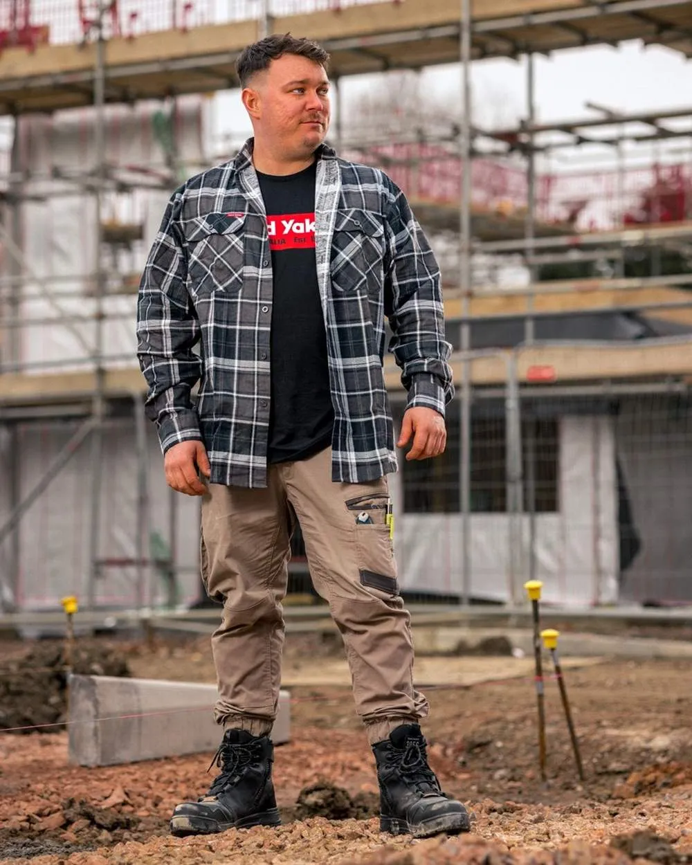 Kleidung Hard-Yakka Hard Yakka Herren Leichtes Karo-Flanellhemd